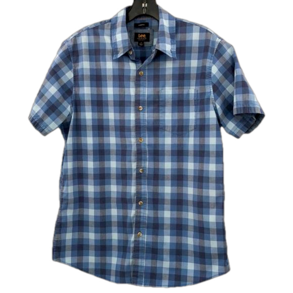 Lee Premium Select Regular Fit Stretch Size M Short Sleeves Checkered Shirt